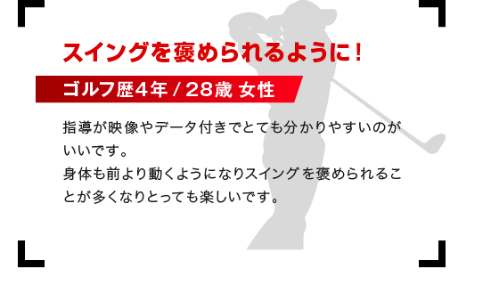 スイングを褒められるように！